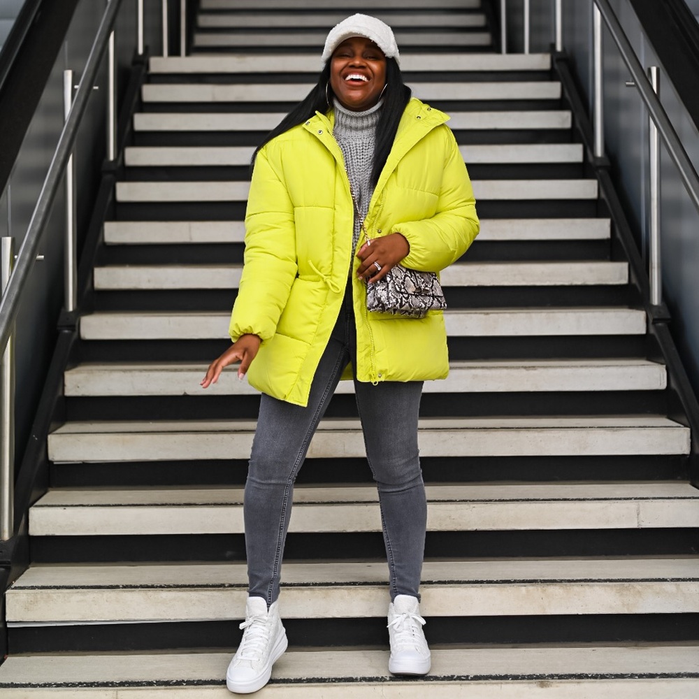 Yellow - Green Puffer Coat
